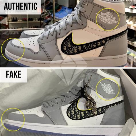 real vs fake air dior|dior jordan 1 high spotting.